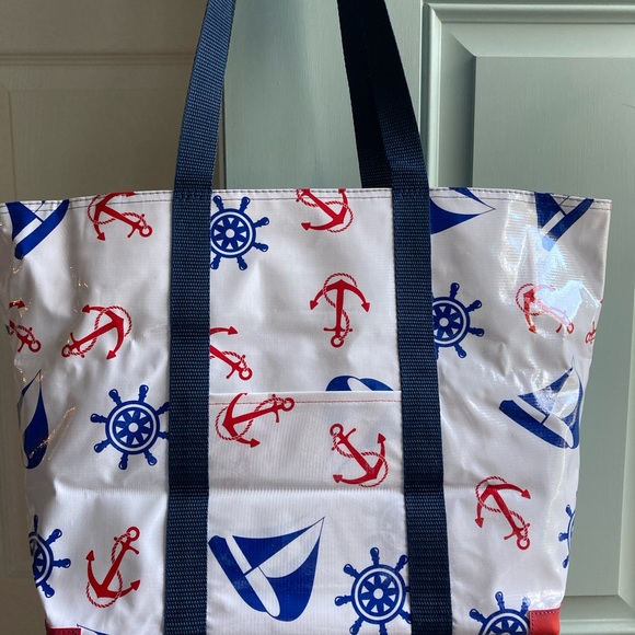 Oilcloth Handbags - Nautical oil cloth totebag